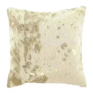 Set of 2 World Market Faux Cowhide Metallic Gold Paint Splatter Throw Pillows